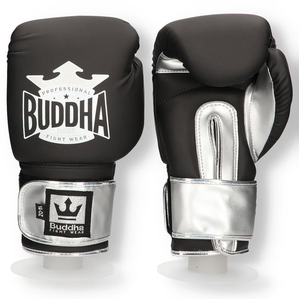 Guantes de boxeo Tapa de Muay Thai Kick Fight Negro opaco - Buddha Fight Wear