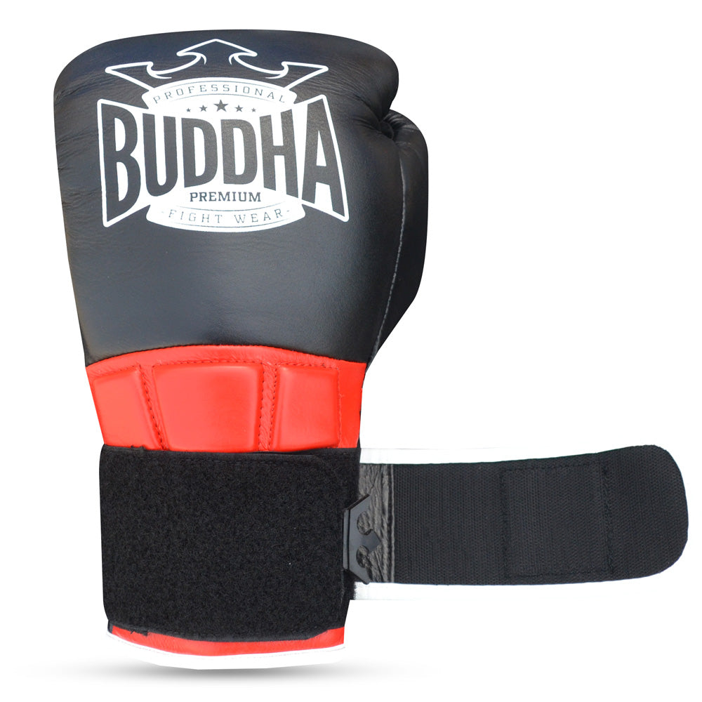 Guantes de Boxeo Muay Thai Kick Boxing Legend Negros Piel - Buddha Fight Wear