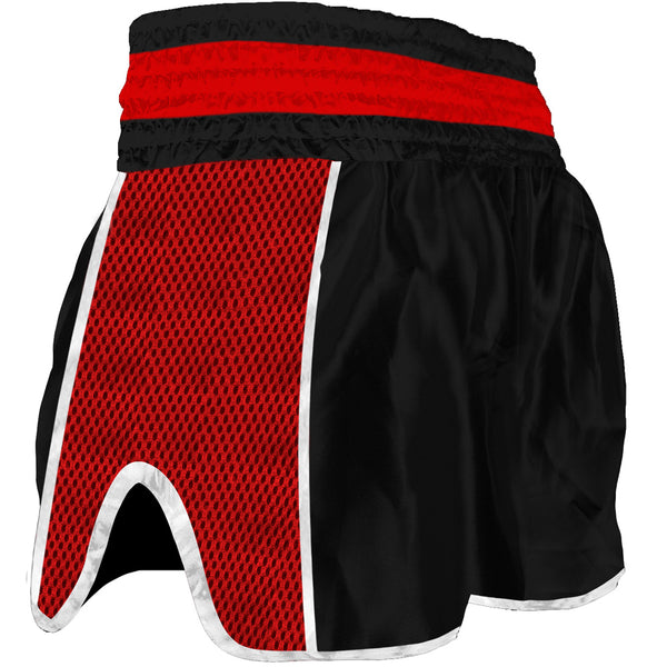 Pantalons Muay Thai Kick Boxing Buddha Retro Premium Negre-Vermell - Buddha Fight Wear