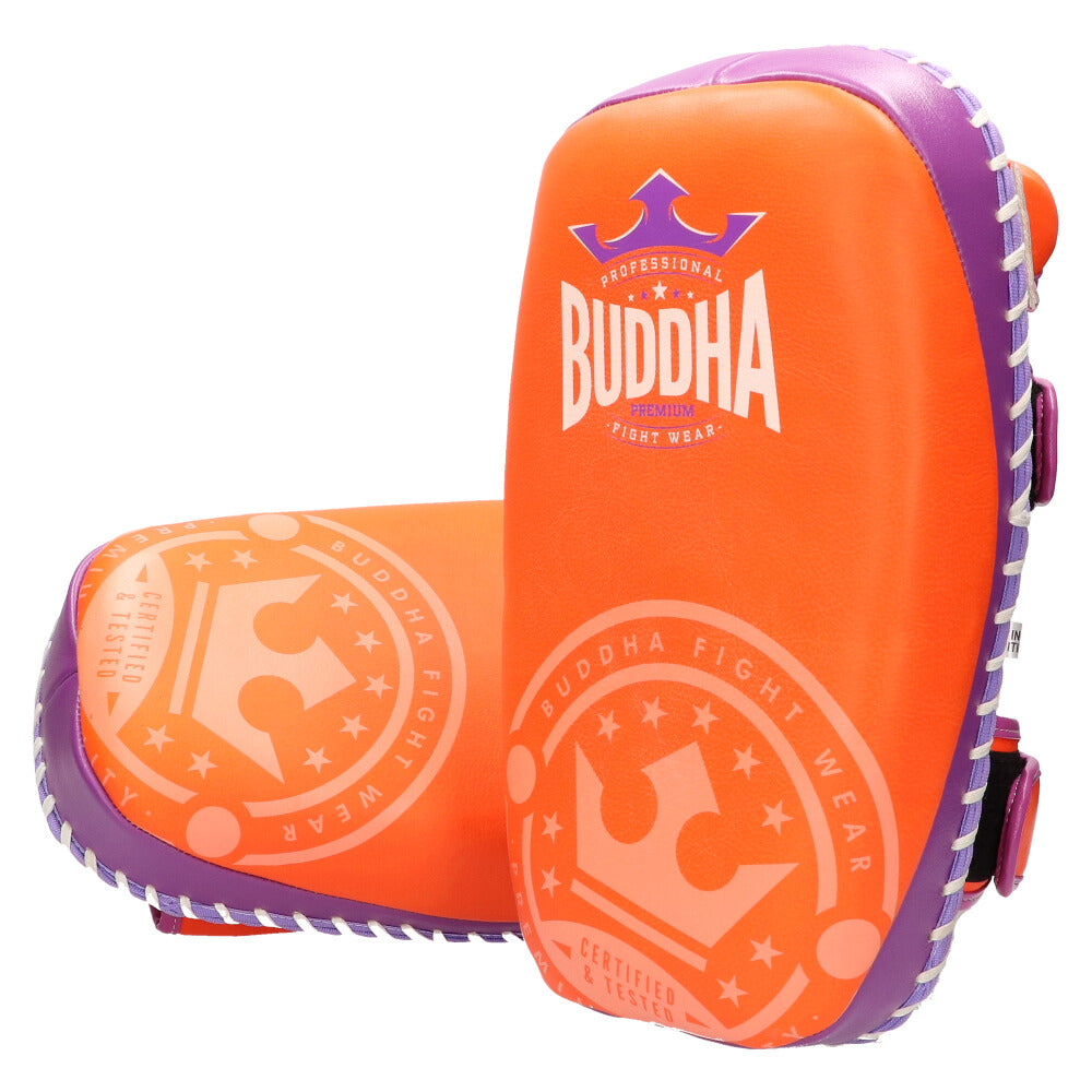 Paos Thailand Piel Buddha Profesionales Naranja Púrpura (Par) - Buddha Fight Wear