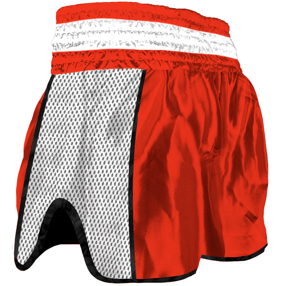 Pantalón Muay Thai Kick Boxing Buddha Retro Premium Rojo-Blanco - Buddha Fight Wear