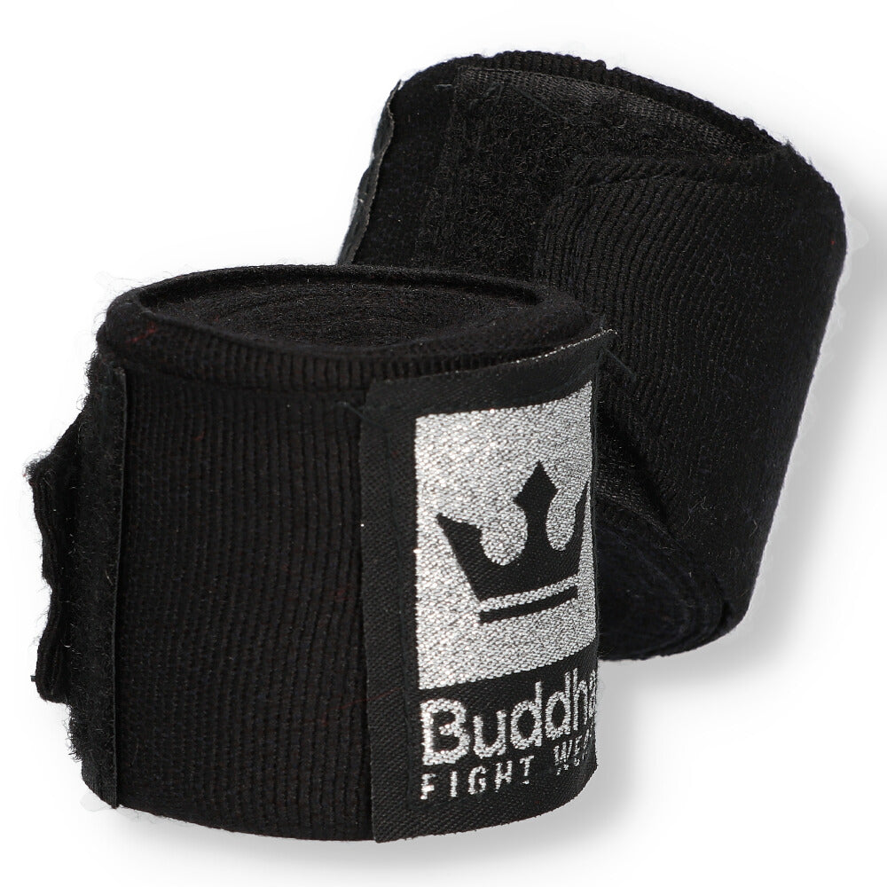 Vendas de Boxeo Semi Elásticas Algodón Negras - Buddha Fight Wear