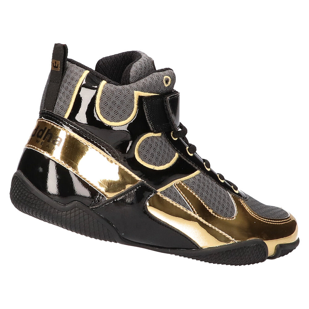 Zapatos de Boxeo Buddha One Gris Oscuro-Dorado - Buddha Fight Wear