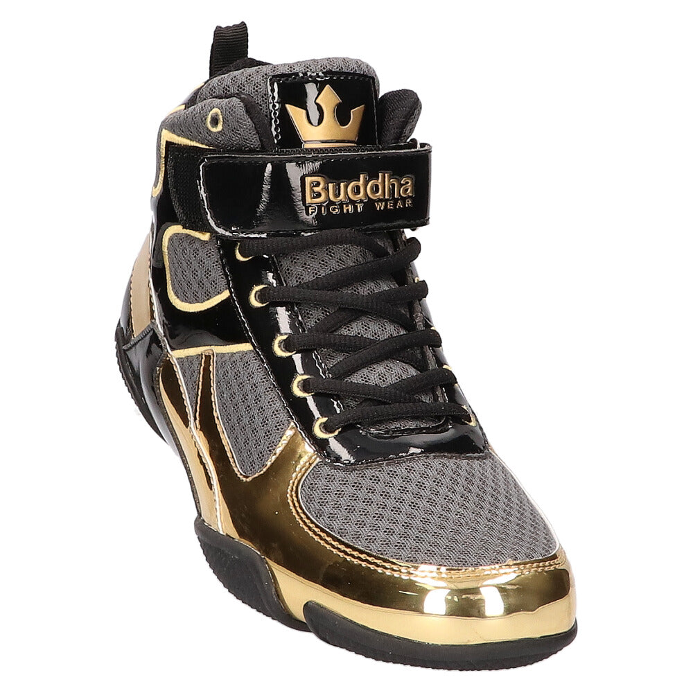 Zapatos de Boxeo Buddha One Gris Oscuro-Dorado - Buddha Fight Wear