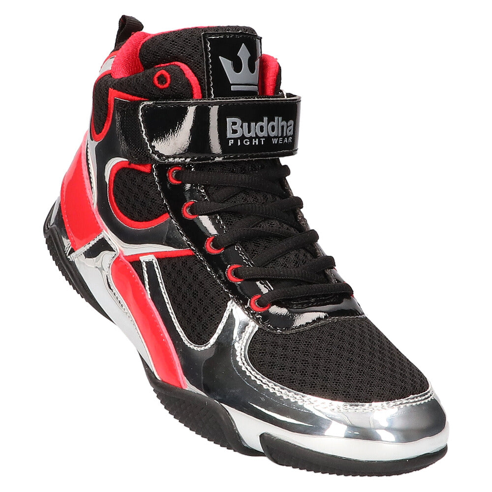 Zapatos de Boxeo Buddha One Negros-Plateados - Buddha Fight Wear