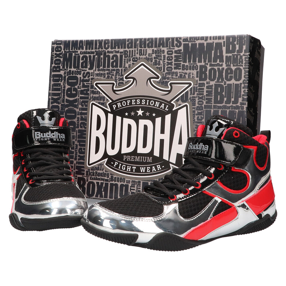 Zapatos de Boxeo Buddha One Negros-Plateados - Buddha Fight Wear