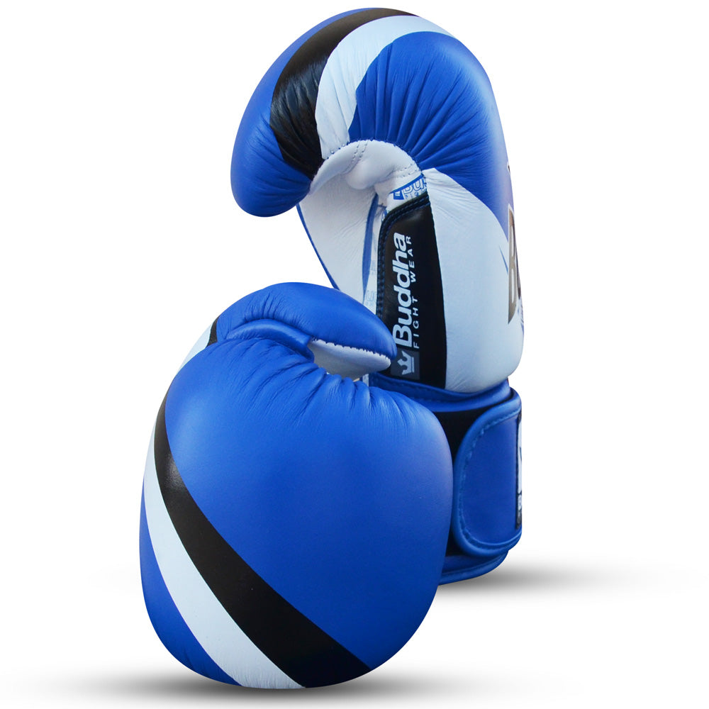 Buddha Espinilleras Muay Thai Kick Boxing Mexican Blanco-Azul