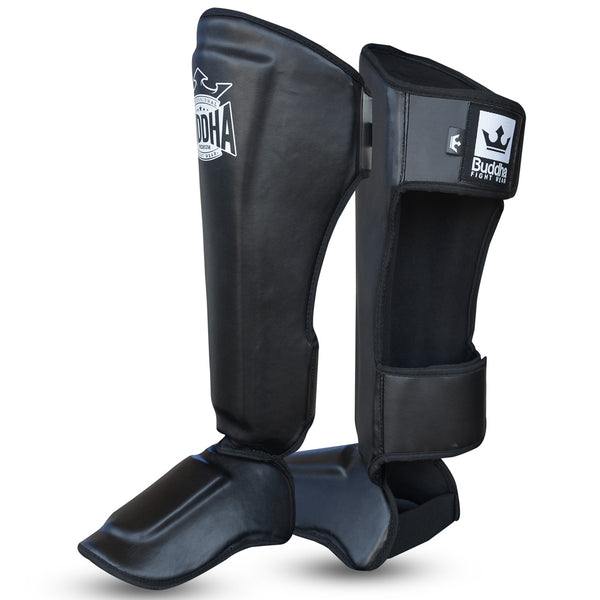 Muay Thai MMA Kick Boxing Espinilleras negras épicas - Buddha Fight Wear
