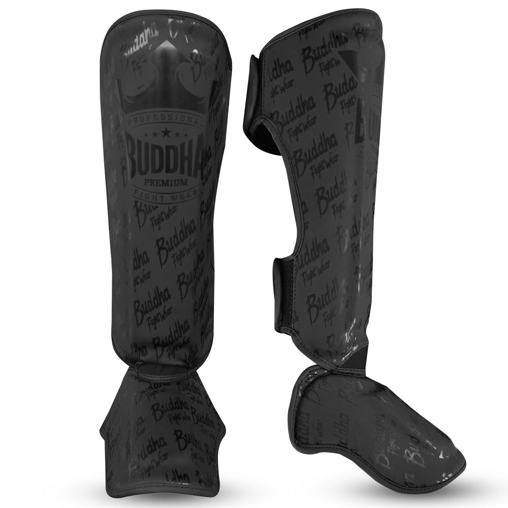 Espinilleras Infantiles Muay Thai MMA Kick Boxing Epic Negras Mate - Buddha Fight Wear
