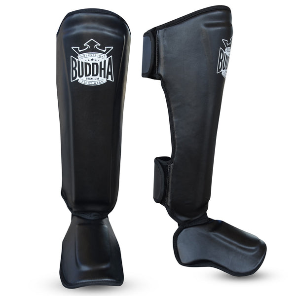 Muay Thai MMA Kick Boxing Espinilleras negras épicas - Buddha Fight Wear