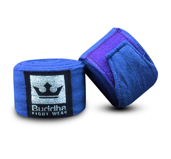 Vendaxes semi elásticos de algodón azul - Buddha Fight Wear
