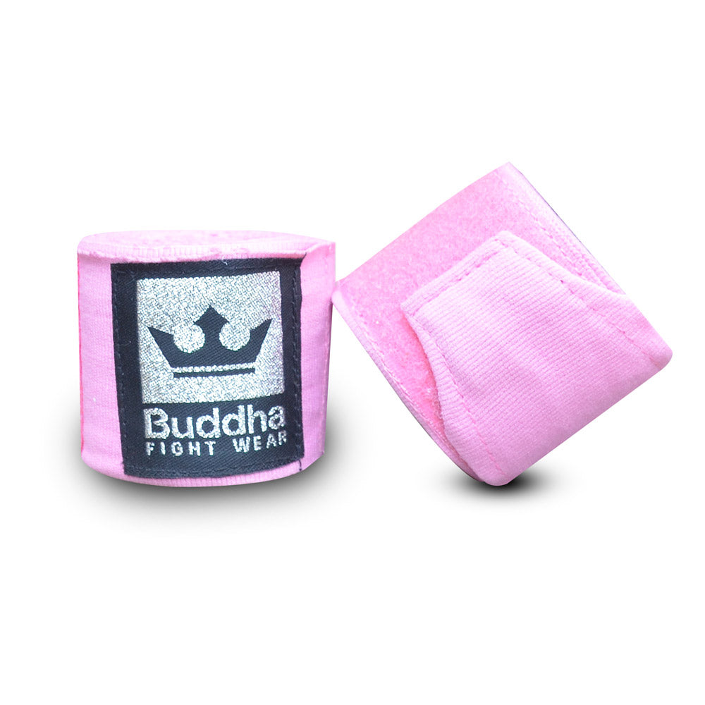 Vendas de Boxeo Semi Elásticas Algodón Rosa Claro - Buddha Fight Wear