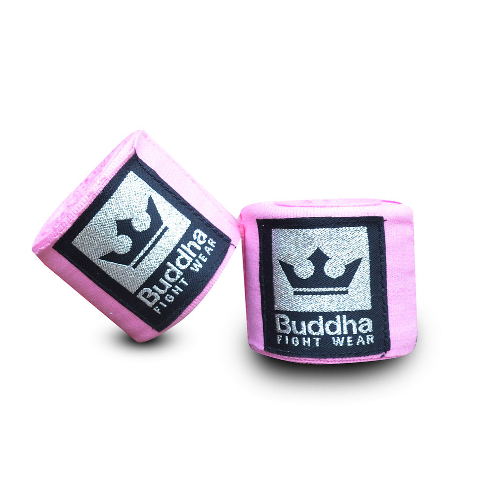 Vendas de Boxeo Semi Elásticas Algodón Rosa Claro - Buddha Fight Wear