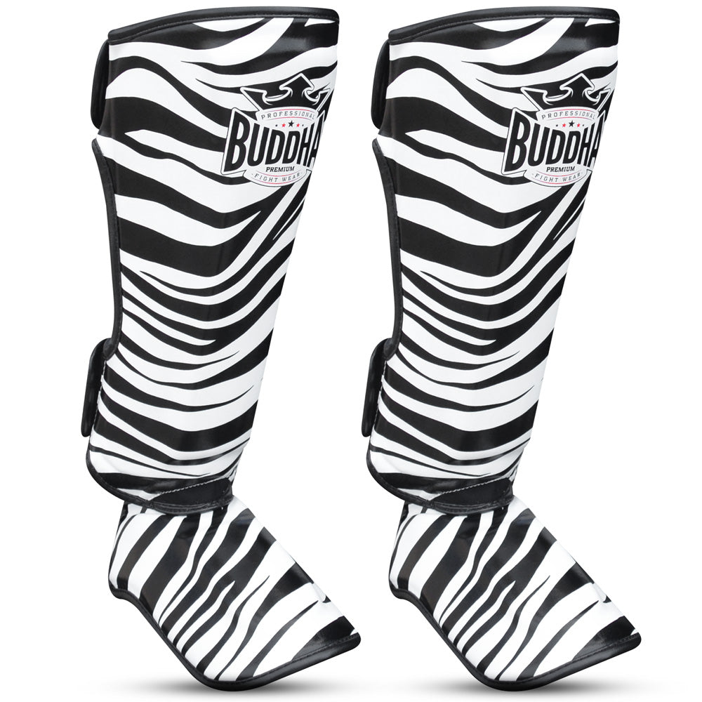 Espinilleras Muay Thai Kick Boxing Zebra - Buddha Fight Wear