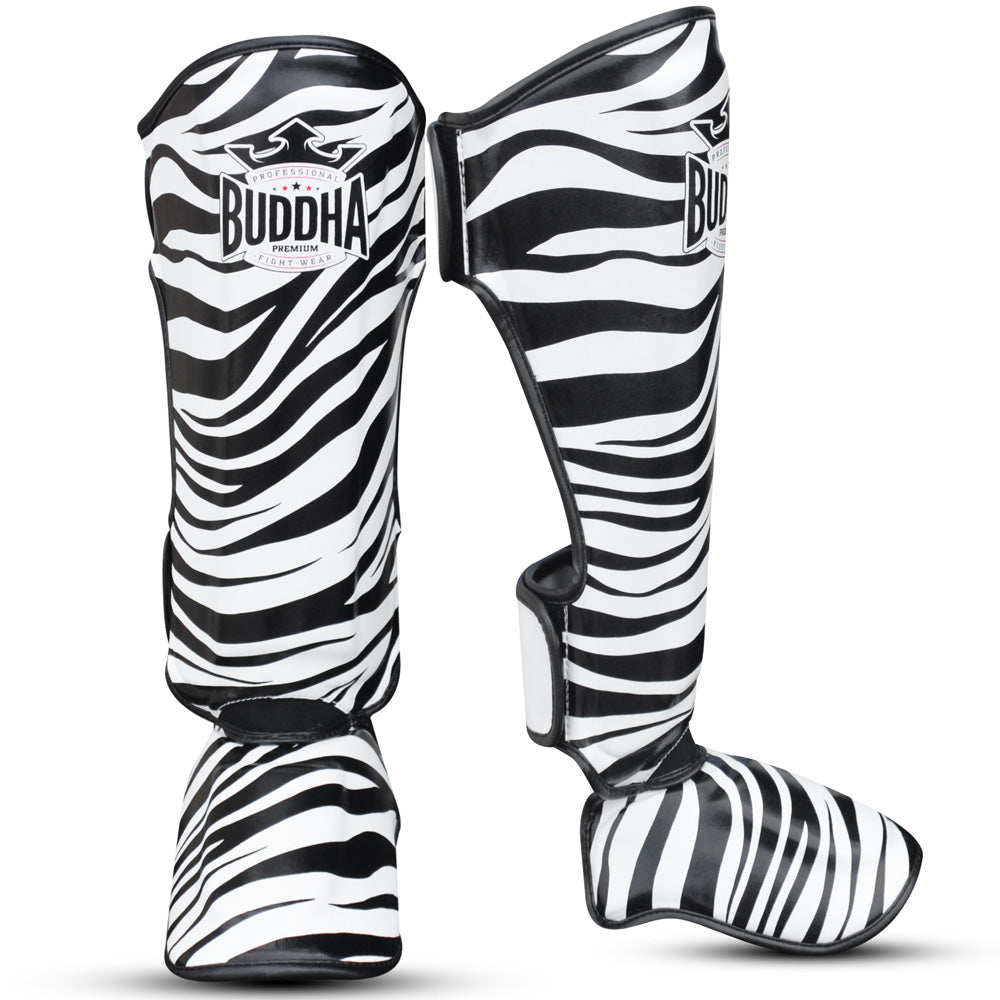 Espinilleras Muay Thai Kick Boxing Zebra - Buddha Fight Wear