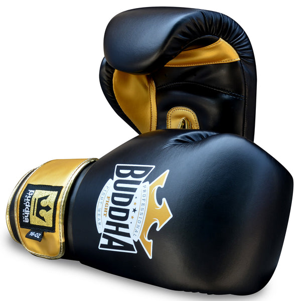 Guantes de boxeo Tapa de Muay Thai Kick Fight Ouro negro - Buddha Fight Wear