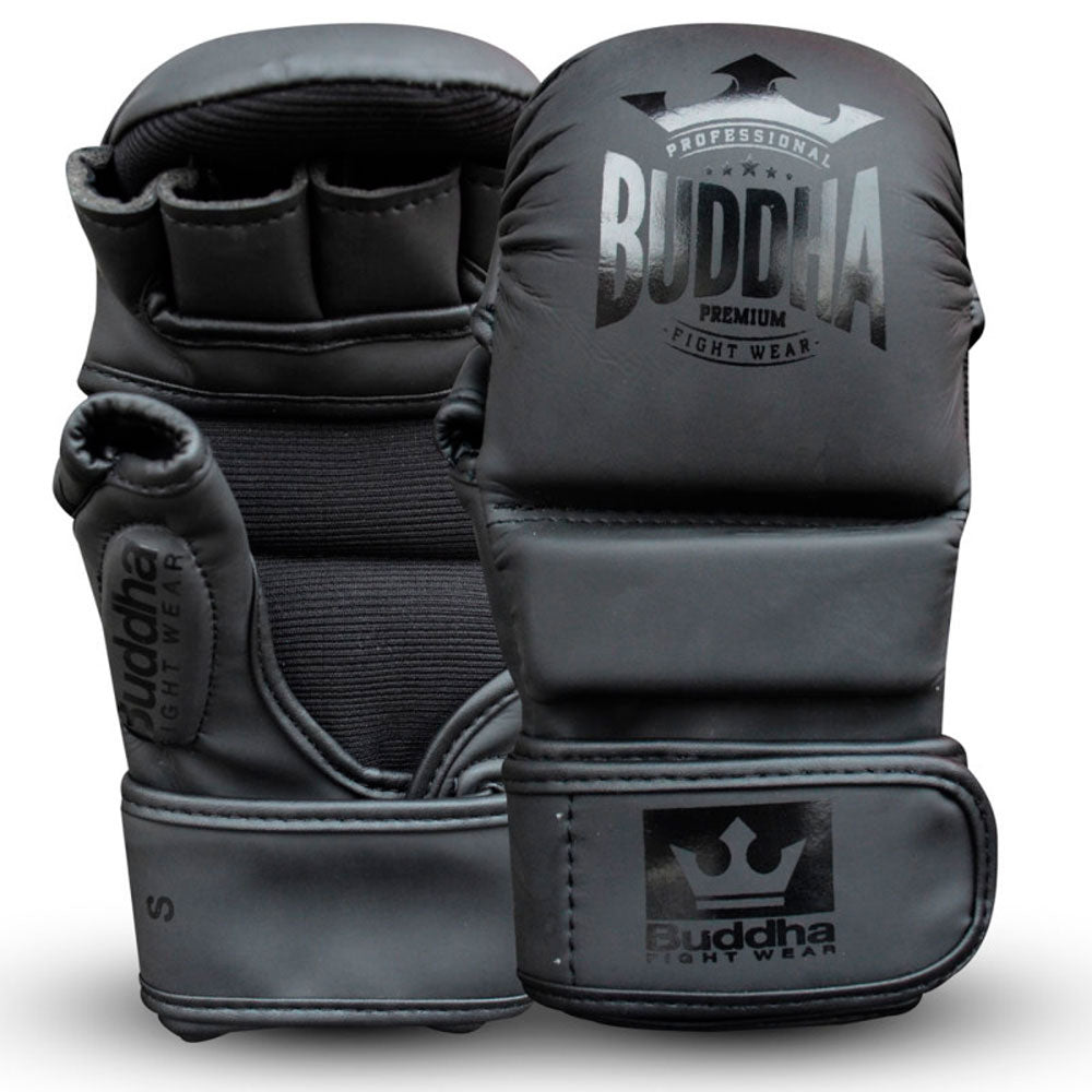 Guantes MMA Buddha Competición Amateur Negros Piel - Buddha Fight Wear