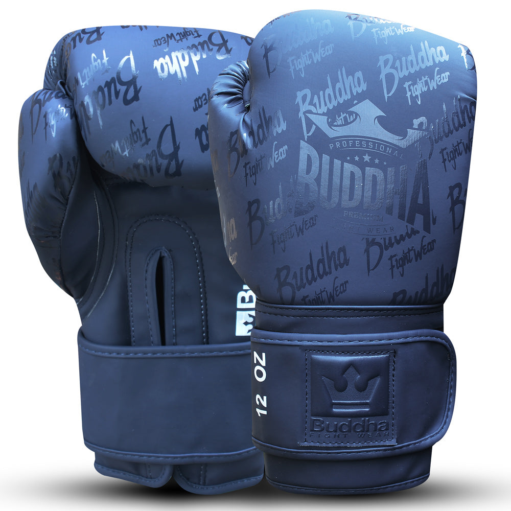 Guantes de Boxeo Muay Thai Kick Boxing Top Premium Azul Navy Mate – Buddha  Fight Wear