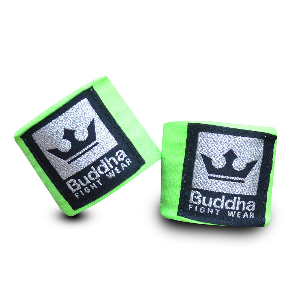 Vendas de Boxeo Semi Elásticas Algodón Verde Fluor - Buddha Fight Wear