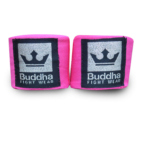 Vendaxes de boxeo semielásticos de algodón Rosa Fluor - Buddha Fight Wear