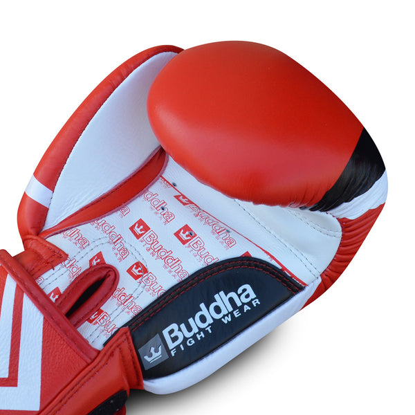 Guants de Competició Homologats Boxa Muay Thai Kick Boxing Fighter Vermell - Buddha Fight Wear