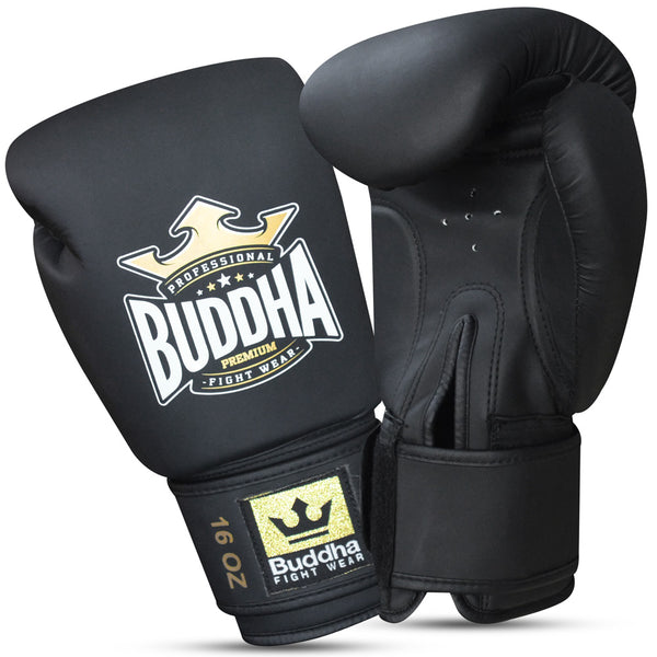Muay Thai Kickboxen Thailand Boxhandschuhe Mattschwarz - Buddha Fight Wear