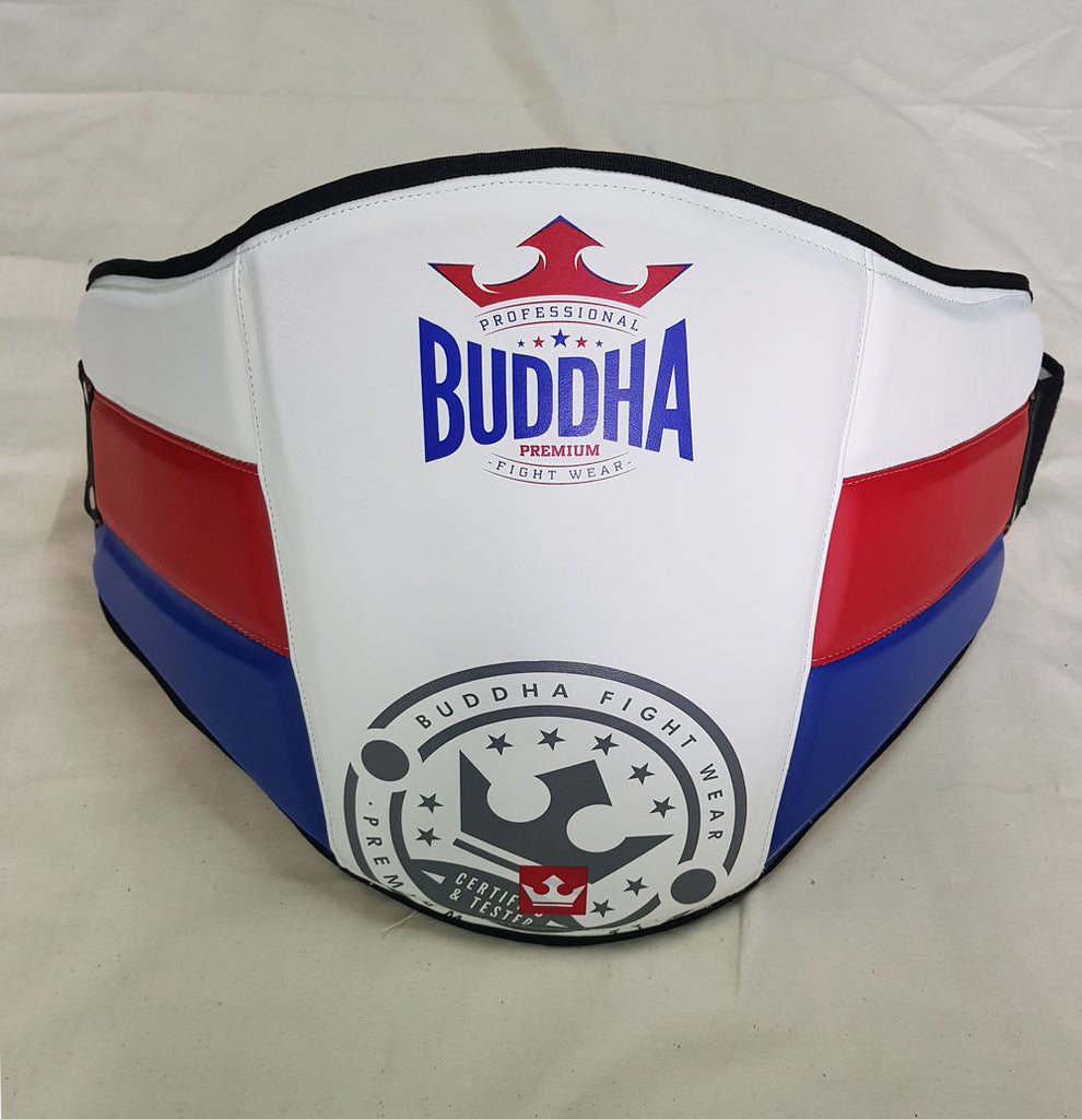 Ventral Profesional Buddha Thailand Blanco-Rojo-Azul - Buddha Fight Wear