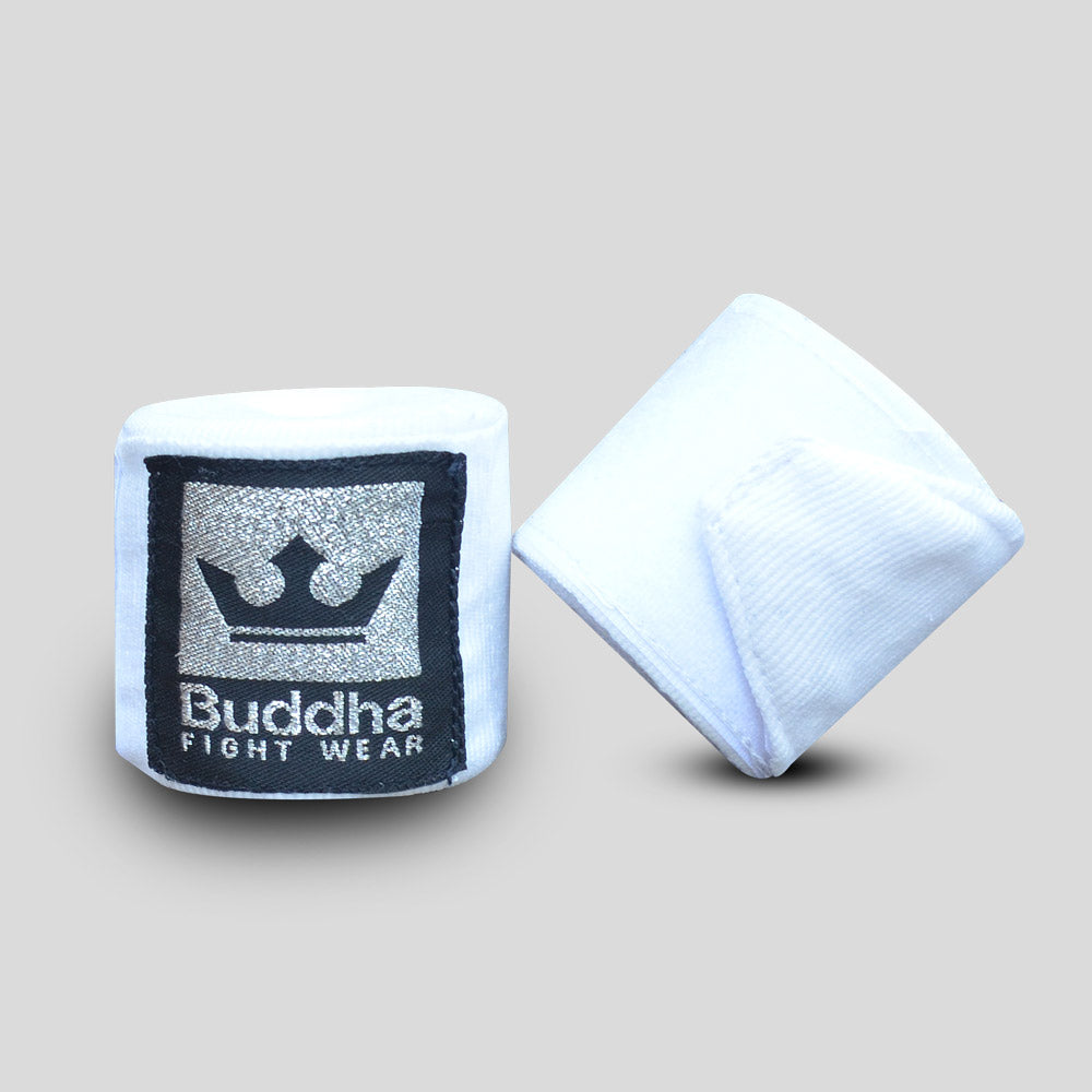 Vendas de Boxeo Semi Elásticas Algodón Blancas - Buddha Fight Wear